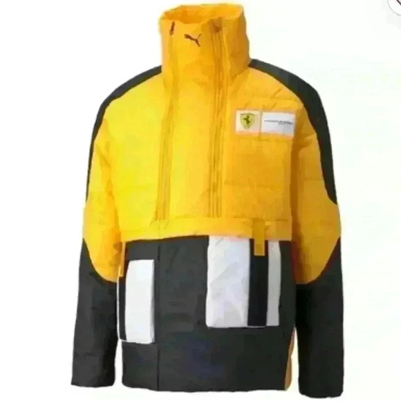 Puma X Scuderia Ferrari Yellow/Black Race Lightweight Padded Jacket Large NWOT! - Picture 1 of 15